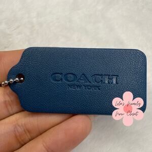2" COACH Blue Fob Bag Charm Hang tag Hangtag